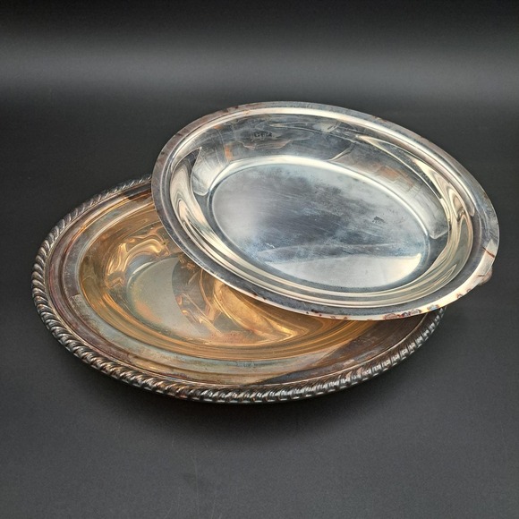 International Silver CO. Silver Plate Oval Platter Serving Dish Rope Edge - Picture 5 of 11